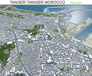 Tanger Tangier city Morocco 3d model 30km