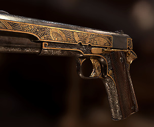 Colt 1911 pistol Yakuza style