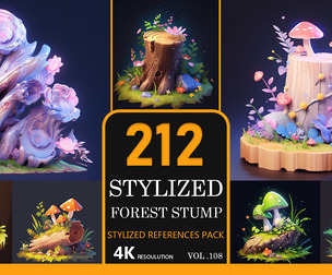 stylized forest stump