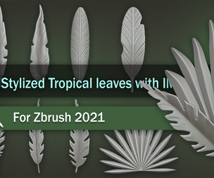 Stylized Tropical leaves with IMM brush