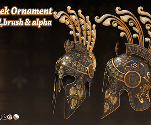 115 Greek ornament 3Dmodel,brush and alpha vol 16