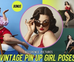 1050 Vintage Pin Up Girl Poses Reference Pictures