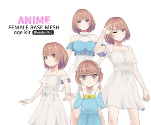 Anime Female Base Mesh Age Kit
