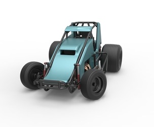 Sprint car while turning Scale 1:25