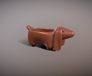 Dachshund-shaped pot planter