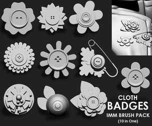 Cloth Badges IMM Brush Pack 10 in One