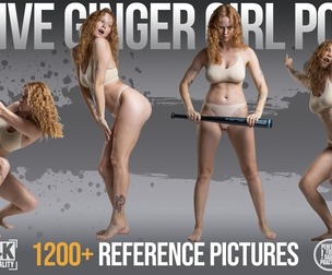 1200+ Active ginger girl poses
