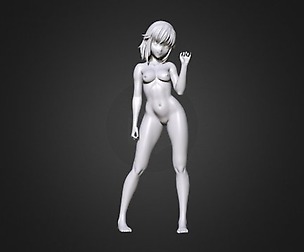 Sexy Girl Anime Figuer STL