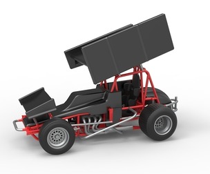 Vintage Winged Sprint car Scale 1:25