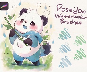 70+ Poseidon Watercolor Brushes for Procreate