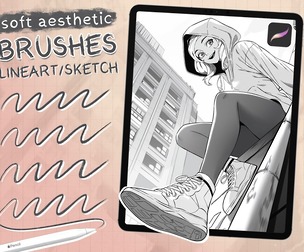 Aesthetic LineArt Brushes for Procreate
