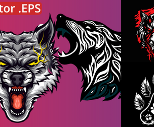 Raging Beast: Angry Wolf Face Design