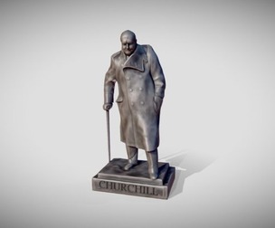 Winston Churchill 3D model for 3d print
