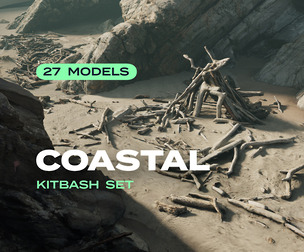 K01 / Coastal Environment — 3D kitbash set