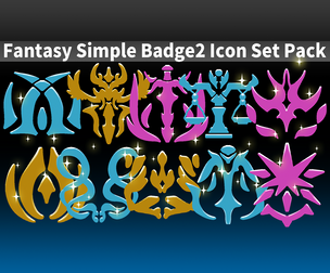 Fantasy Simple Badge2 Icon Set Pack