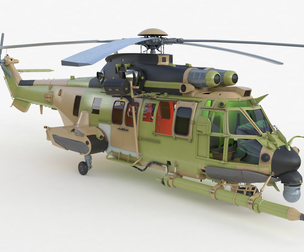Eurocopter H225M Cougar 3ds max Vray