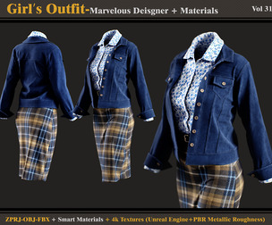 Girls Outfit- Models+Materials
