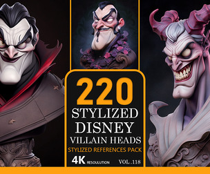 Stylized Disney Villain Heads