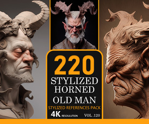 Stylized Horned Old Man