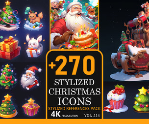 Stylized Christmas icons