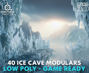 40 Low poly Ice Cave Modulars - 231219