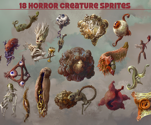 18 Horror Creature Sprites