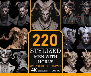 Stylized men with horns