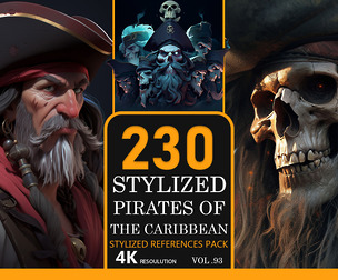 Stylized pirates of the caribbean