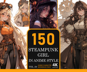 Steampunk Girls in anime style