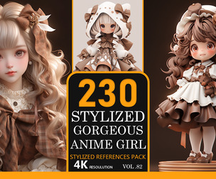 Stylized gorgeous anime girl
