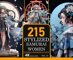 Stylized samurai women