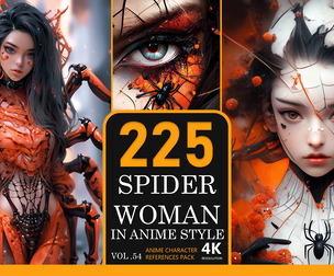 Spiderwoman in anime style