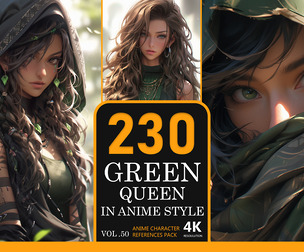 Green Queen in anime style
