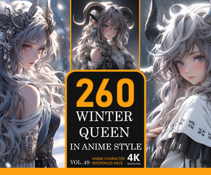 Winter Queen in anime style
