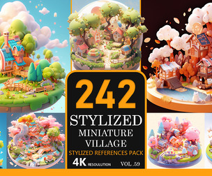 Stylized miniature Village