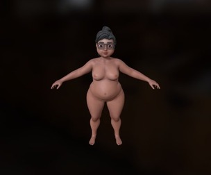 Base Mesh Fat Female Stylized PBR