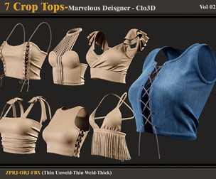 7 Crop Tops -MD-CLo3D -ZPRJ - FBX - OBJ