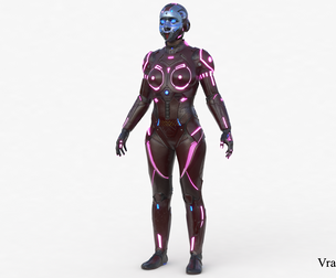 Cyborg Angel Asian Red 3D model