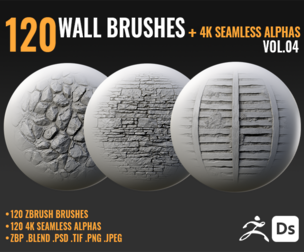 120 WALL BRUSHES + 4K SEAMLESS ALPHAS - VOL 04