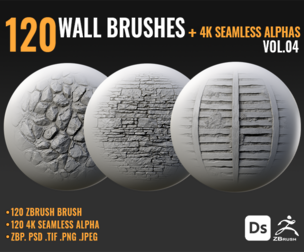 120 WALL BRUSHES + 4K SEAMLESS ALPHAS - VOL 04