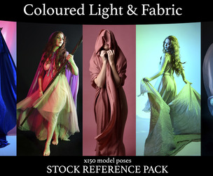 x150 Coloured light & fabric - pose reference pack
