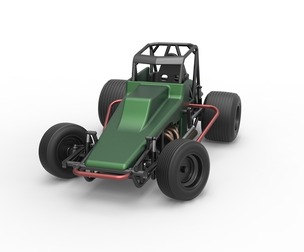 Vintage Sprint car while turning 1:25
