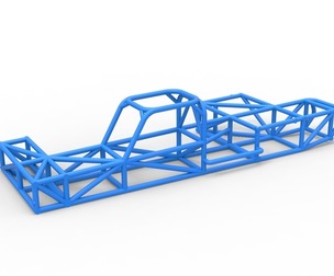 Frame of Supermodified rear engine race car 1:25