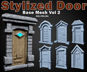 Stylized Door Base Mesh Vol 2