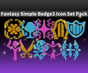 Fantasy Simple Badge3 Icon Set Pack