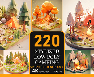 Stylized Low poly camping