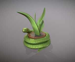 snake pot or planter for 3d print 3D print model