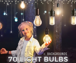 70 Soft Glow Light Bulbs, String Lights Overlays