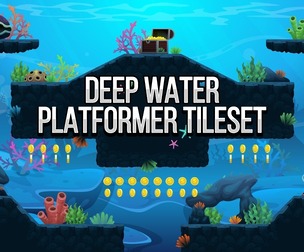Deep Water - Platformer Game Tile Set