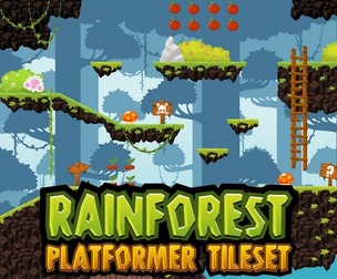 Rainforest - Platformer Game Tile Set